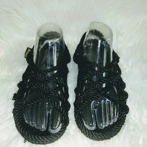Gurkees Shoes - Gurkees women's braided rope sandals black